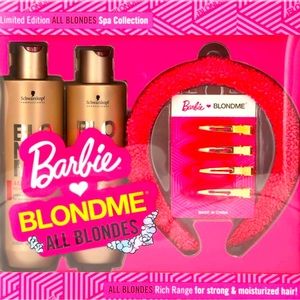 Limited Edition  Schwarzkopf BARBIE BlondeMe Shampoo, Conditioner, Hair Gift Kit